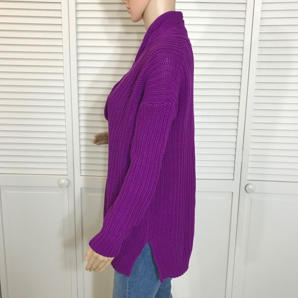 NWT Lauren by Ralph Lauren Bright Purple Cotton Sweater XS - Picture 6 of 14